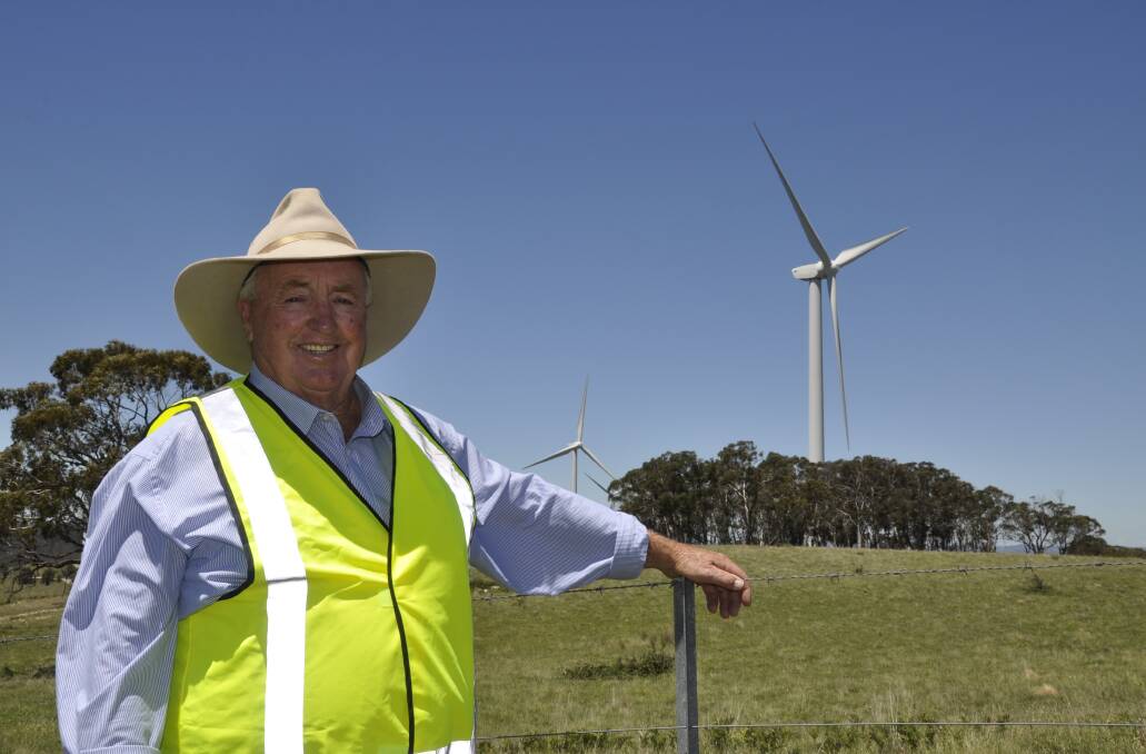 Bannister grazier, Ken Ikin says he has no issue with the Gullen Range wind farm that borders his property on three sides. Picture by Louise Thrower.