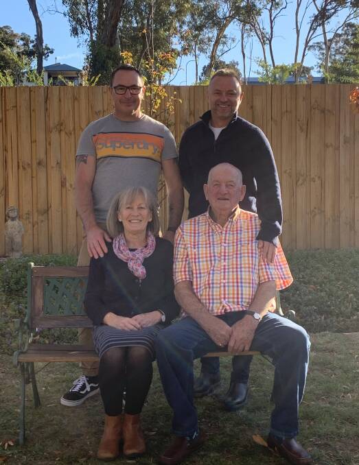 Terry and Wendy Hartnett with their sons, Simon (rear left) and Adam. Photo supplied.