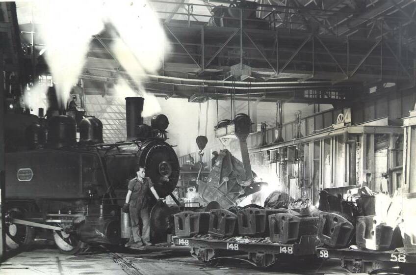 The steelworks caught artistic imaginations as well as the national interest, as this undated photographic portrait shows. Courtesy: NIHA