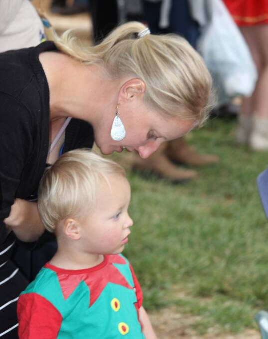 Excitement: Flynn with his mum at the recent Crookwell Early Learning concert