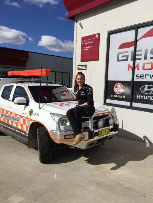 Amy Orchard is an active member and volunteer for the Crookwell SES unit. She loves to be able to help people. Photo Bronwyn Haynes.