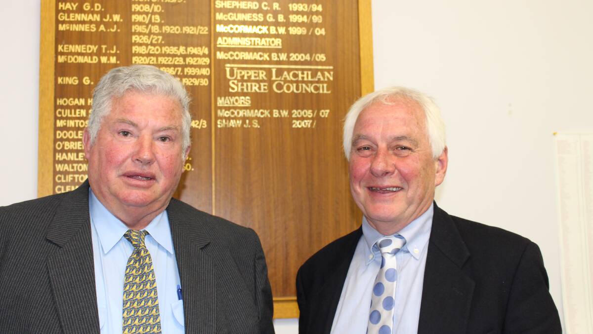 Upper Lachlan's Mayor and Deputy Mayor, Brian McCormack OAM and John Stafford