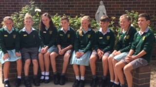 School and sports captains; Lawrence Sport Captains Marlee Seaman and Campbell McCormack, Girls Vice Captain Tara McCormack, School Captains James Croker and Lillian Croker, Boys Vice Captain Harry Skelly and Aloysius Sport Captains Chloe Kemp and Rohan Gamble.
