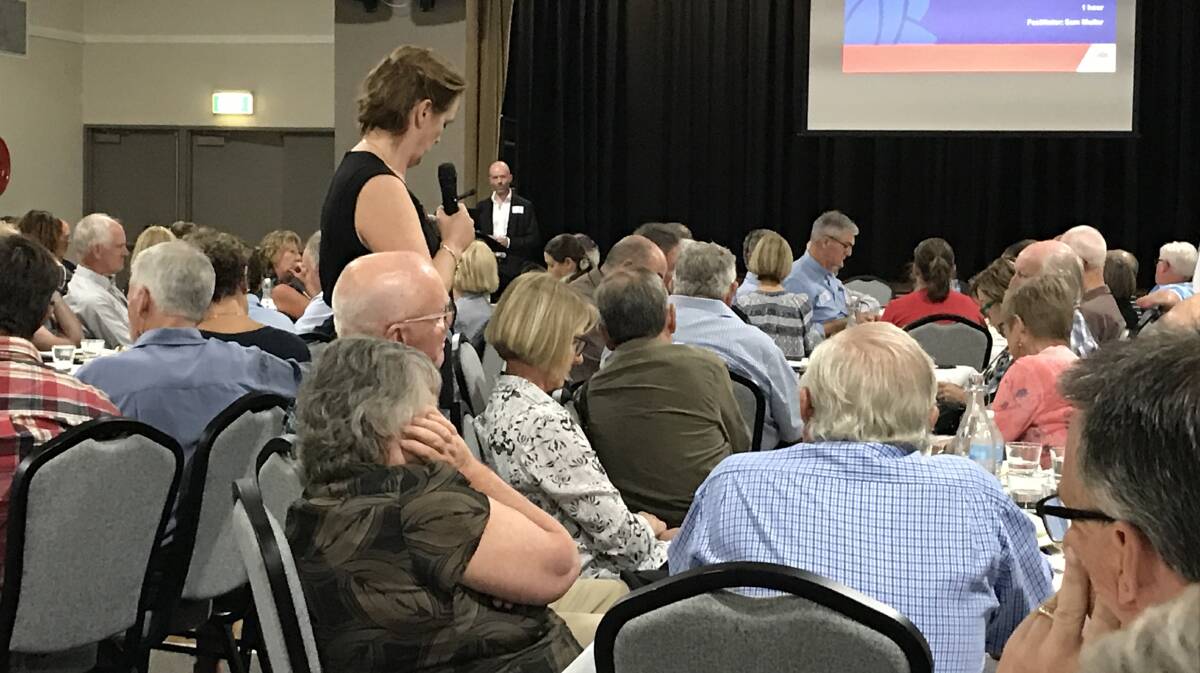 MUCH INTEREST: Part of the massive crowd at the Goulburn Workers Club on Monday night to discuss the Goulburn to Crookwell Rail Trail proposal. 
