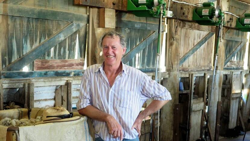 RELIEF: A happy Charlie Prell in a shearing shed at Gundowringa. He says the Crookwell 2 Wind Farm is a “game changer". Photo supplied.