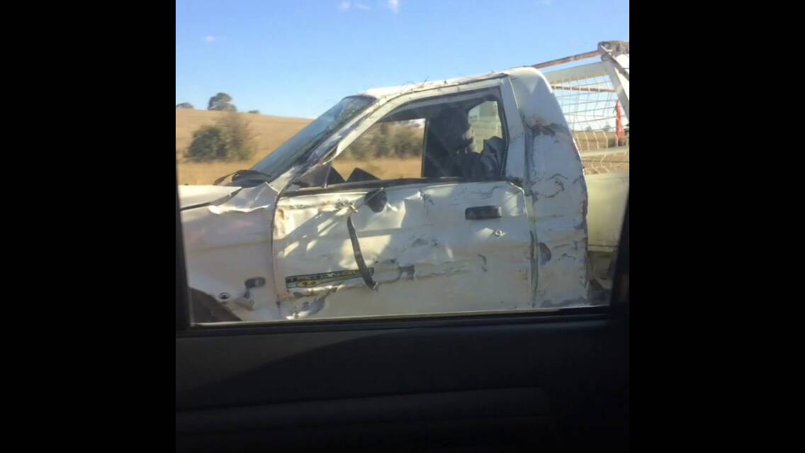 The damaged ute. Photo supplied. 