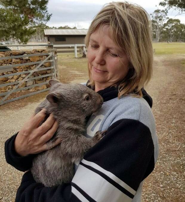 Animal Justice Party candidate Tracey Keenan with a friend recently. Image supplied. 