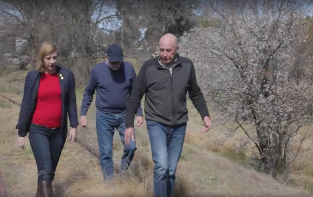 Rail trail: MP Jo Haylen and members of the Goulburn Crookwell Rail Trail Inc on part of the proposed Goulburn to Crookwell Rail Trail near Riversdale. 