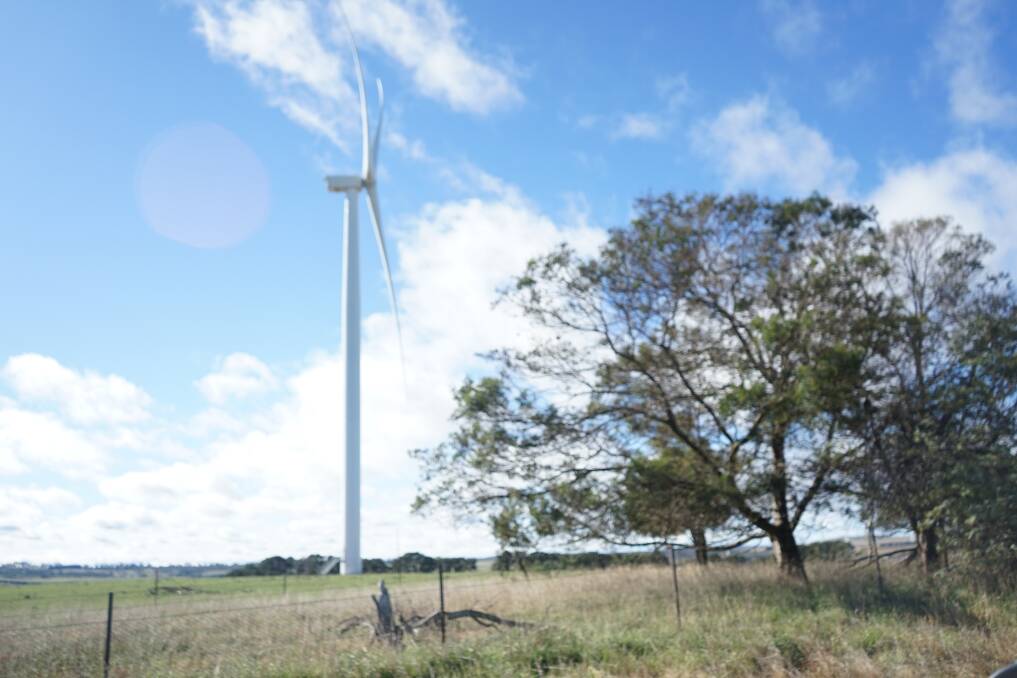 A turbine on the Crookwell 2 Wind Farm which neighbours the proposed Crookwell 3 Wind Farm. Photo: Clare McCabe.
