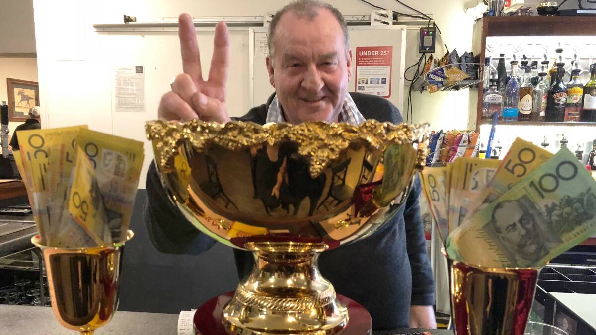 Graham Payne is celebrating two from two after his horse ‘Kentucky Flyer’ won the Goulburn Anniversary Cup on the weekend. Photo Clare McCabe