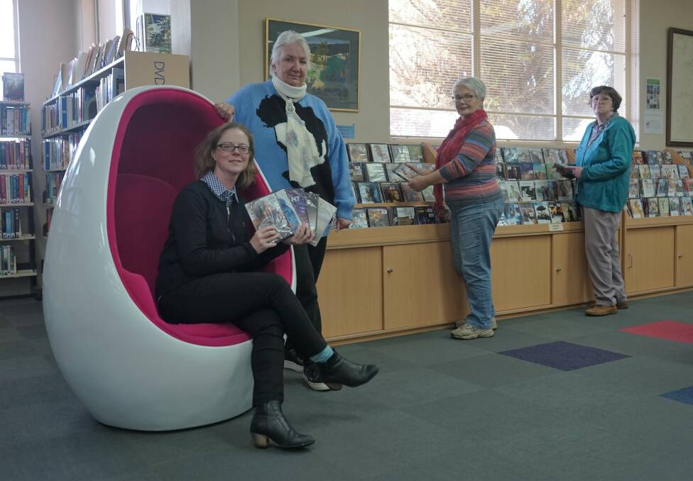 Book sale: Library services manager Michaela Olde, with Friends of the Library treasurer Lyndal Johnston, president Vicki Jeffrey and and committee member Diane Laing. Photo: Clare McCabe.