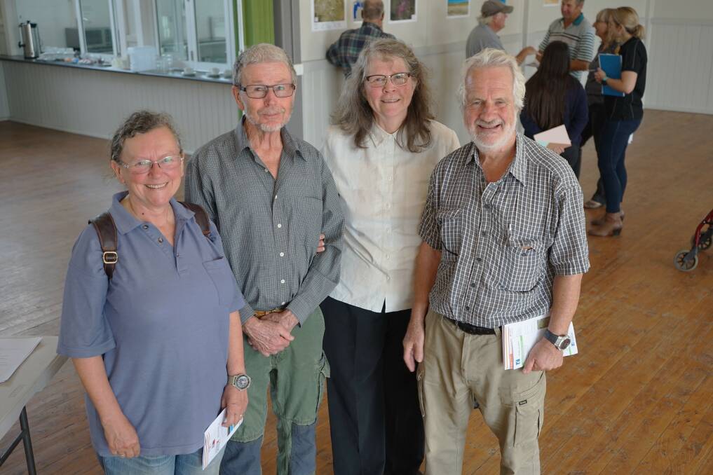 Working together: Photon Energy and Canadian Solar work to mitigate the concerns of land holders who neighbour the proposed solar farm. (L-R) Michelle Storey, Bob and Rosemary Spiller and John Storey. Photo: Clare McCabe.