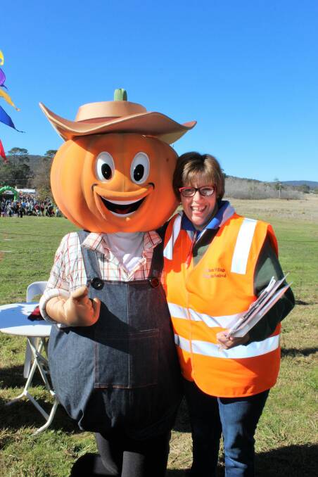 Pumpkin Joe - named in honour of the late Joe Medway, who effectively founded the Pumpkin Festival many years ago - pictured with Jeanette Sheridan in 2017.