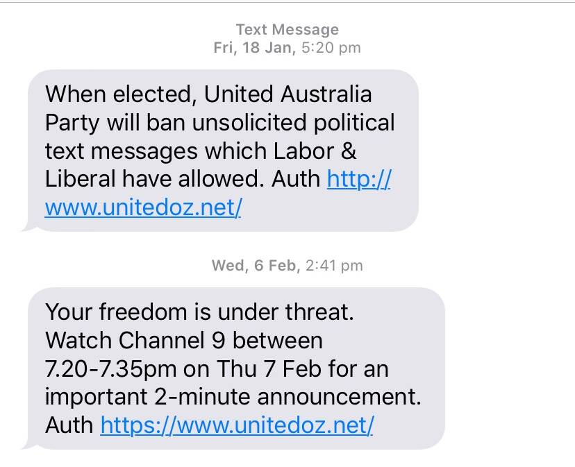 Text messaging targets Hume voters.