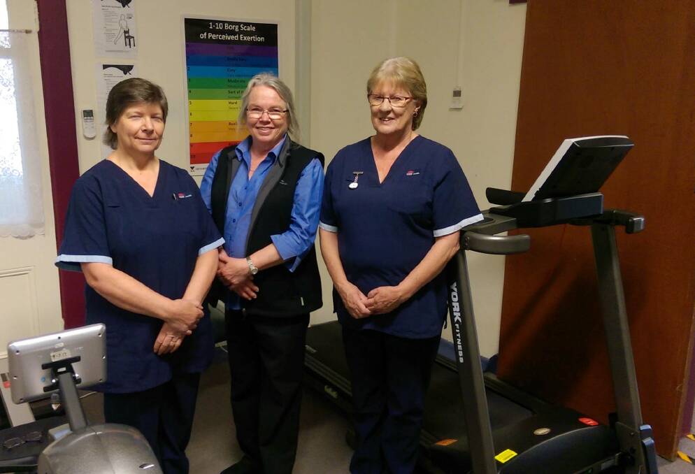 A hub for health: Nurses at the Wellness Centre with rehabilitation and exercise equipment, (L-R) Heather McDonald, Mona Timo and Deborah Webb. 