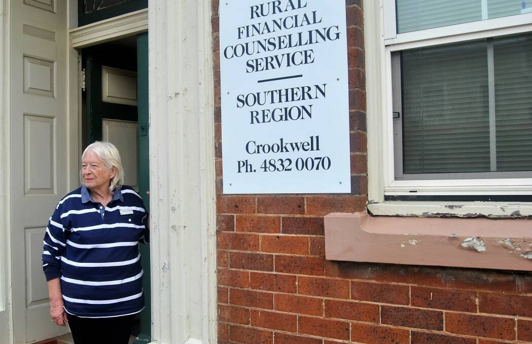 Former Rural Financial Counselling Service contact, Beverly Houterman, outside of the Crookwell office in 2017. Photo: Mariam Koslay