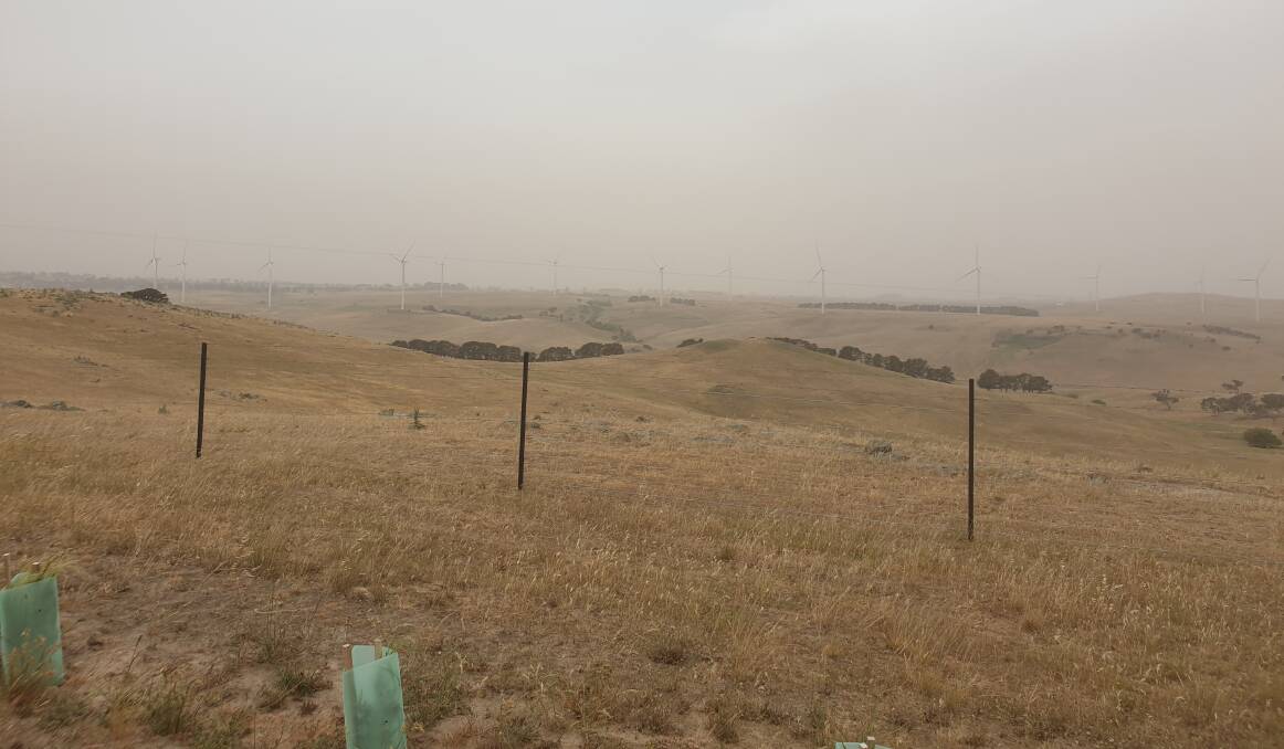 A dust storm impacts the Prell property in November.