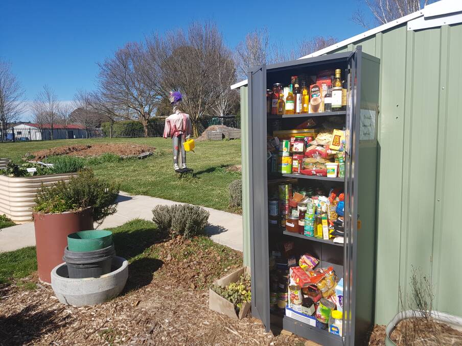 COMMUNITY: A food pantry at the Crookwell Community Gardens to help those in need. Photo: Clare McCabe
