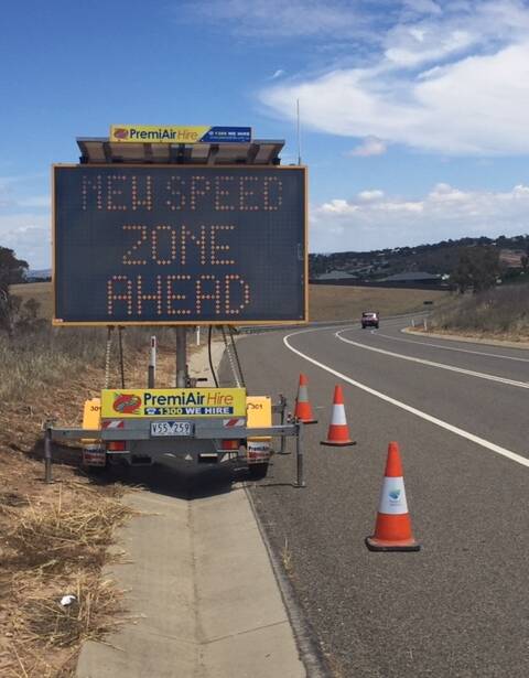 Road rules: New speed limits on Crookwell Road. Photo: RMS.