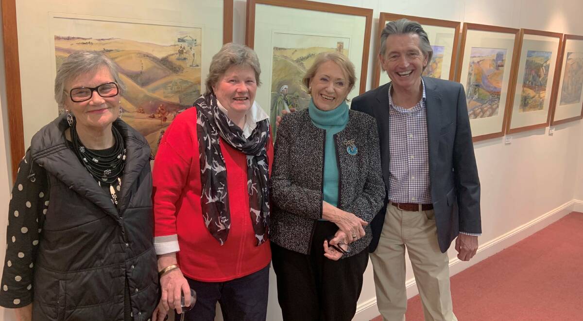 Exhibition: Karen Harwood, president Margaret Carr, patron Margaret Shepherd and Jeremy Goodman celebrate the art gallery's permanent collection. Photo: Clare McCabe