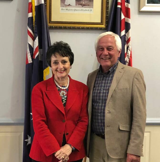 Funding for the future: Pru Goward and Mayor John Stafford. Photo supplied.