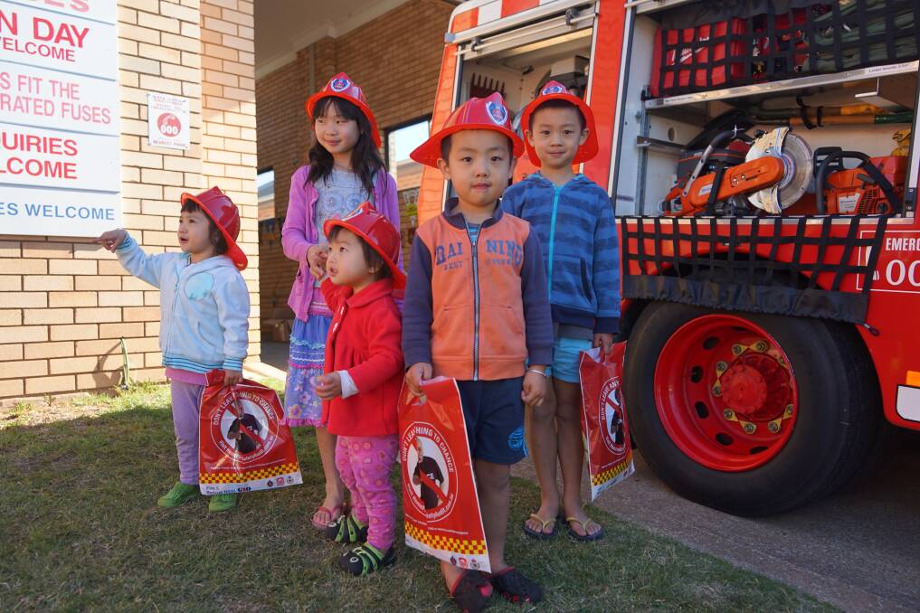 Fire and rescue kids at the Crookwell Fire Station.