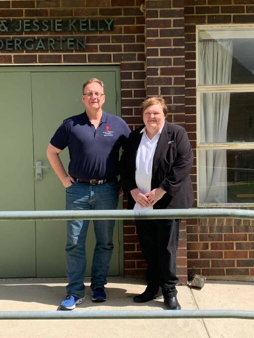 HEALTH: Reverend Wayne Landford with Sallyann Allport at the new site of the Disability Day Centre in Crookwell. Photo supplied