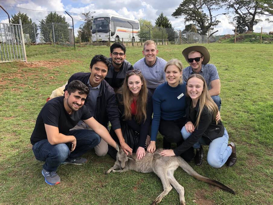Visitors: Some first-year students from Canberra's Australian National University came to see how a wildlife park like this operates. Photo: Supplied.