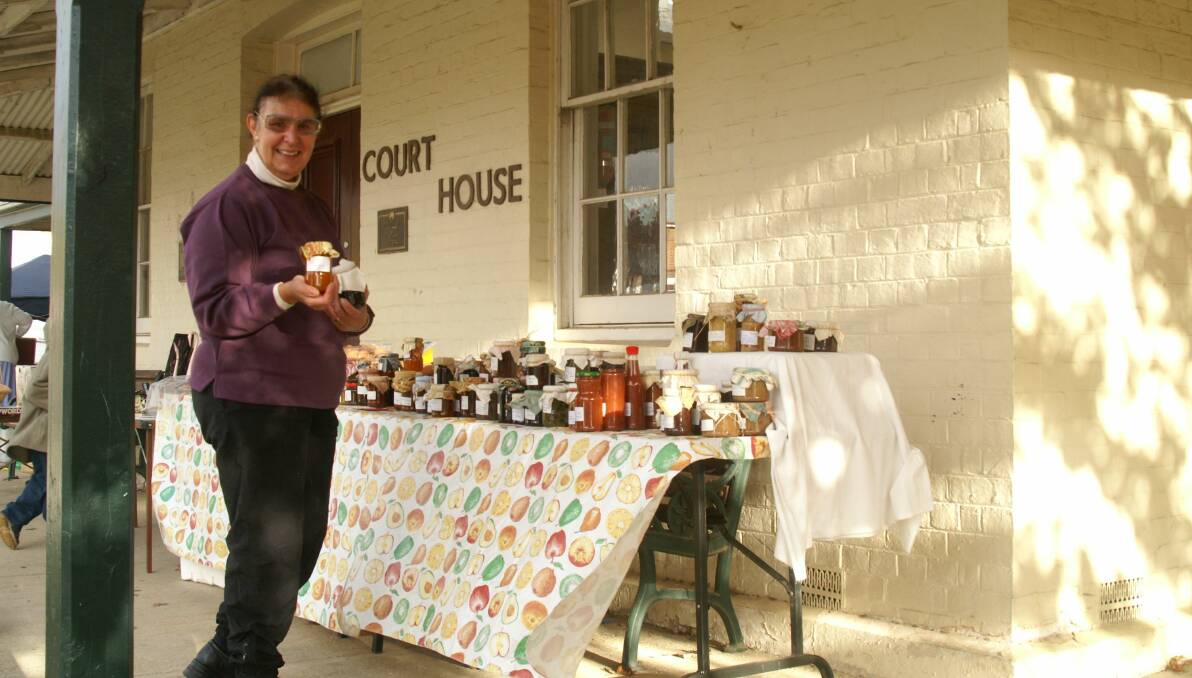 MARKET TIME: Dorothy has been selling jams at the markets in Gunning since it first began in 1992.  She lives just up the road from main street.