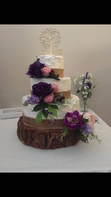 The wedding cake was made and decorated by Ali's aunty, Gayle Flanders of Picton.