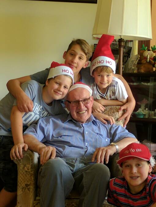 HAPPY MEMORIES: Robert with his grandchildren - Lachlan, Joshua, Oliver and Hugo - during Christmas 2016.