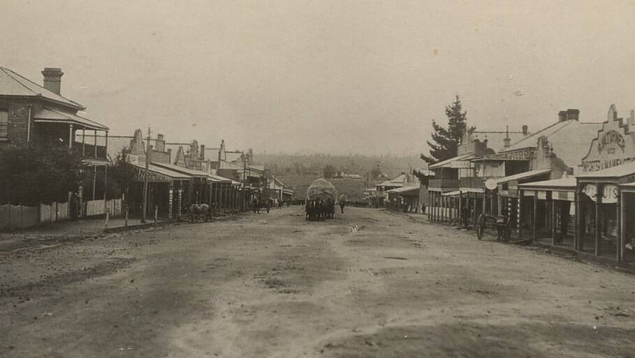Goulburn Street, Crookwell, at about the time William Oram launched the Crookwell Gazette. Photo: courtesy of Crookwell and District Historical Society.