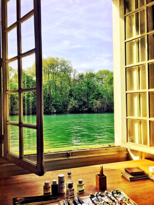 GREEN DREAM: The view of the River Seine from the studio. Photo: supplied.