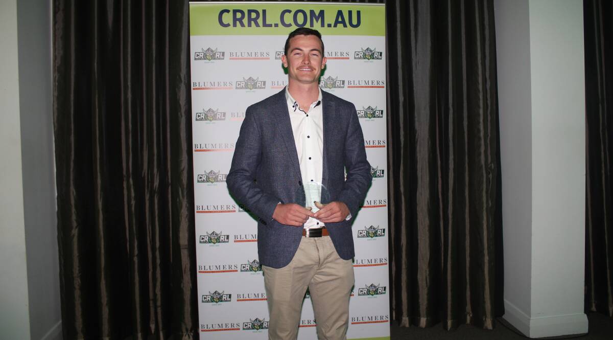 Leading: Steve Cummins picked up the Leading Try Scorer medal at the Les McIntyre awards night recently. Photo: Canberra Region Rugby League. 