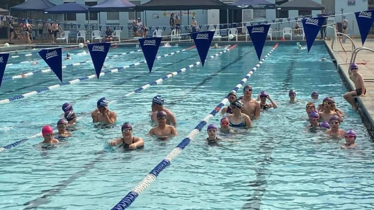 Packed pool: The Goulburn Amateur Swimming Club had the largest contingent present on Sunday, with roughly 50 registered to take part. Photo: Goulburn Amateur Swimming Club. 