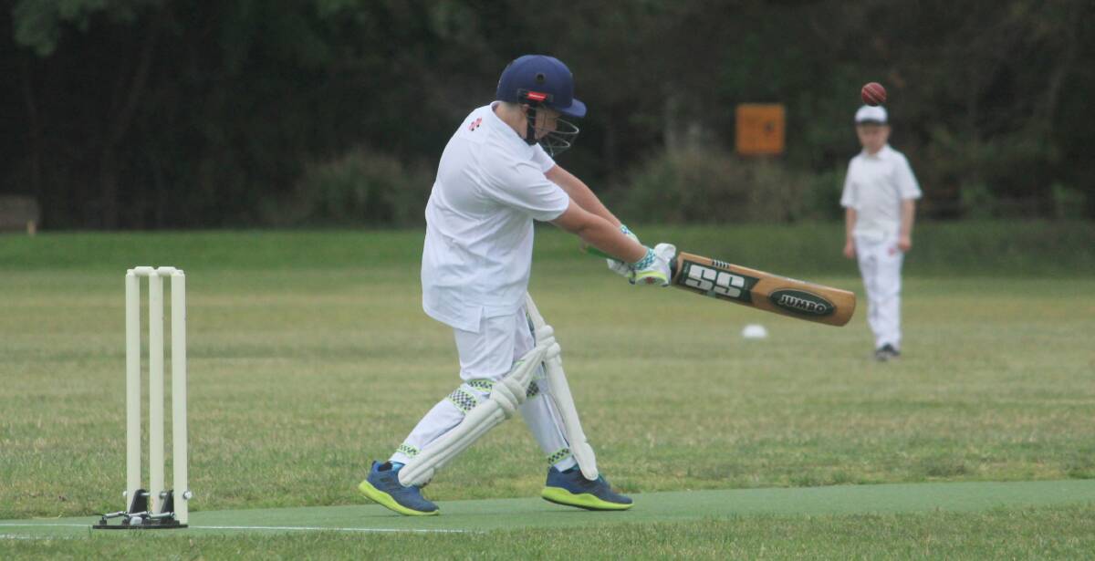 Pull shot: Crookwell's batsmen struggled for the same fluency they have enjoyed in recent weeks, but still managed a formidable score against Wollondilly on Saturday morning. Photo: Zac Lowe.