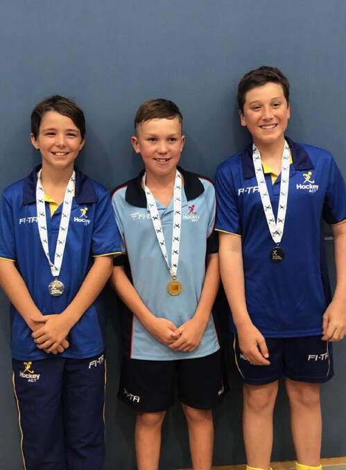 Representatives: (from left) Sam McGregor, Mason Carney, and Josh Evans were all proud to represent their states over the last week at Goulburn's Veolia Arena. Photo: Supplied.