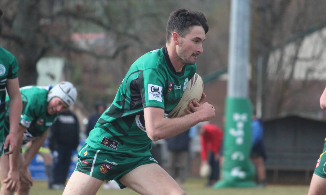 On the run: Ben Cummins scored three tries on the weekend, to take his season tally to 13 - the highest in the 2019 George Tooke Shield with one round left to be played. Photo: Zac Lowe.