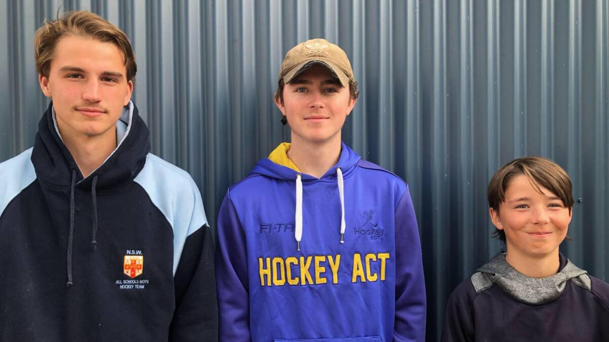 In the blood: (from left) Jacob, Zac, and Sam McGregor will all play for ACT next month. Zac will play in both the Under 18s and Under 21 divisions. Photo: Supplied.