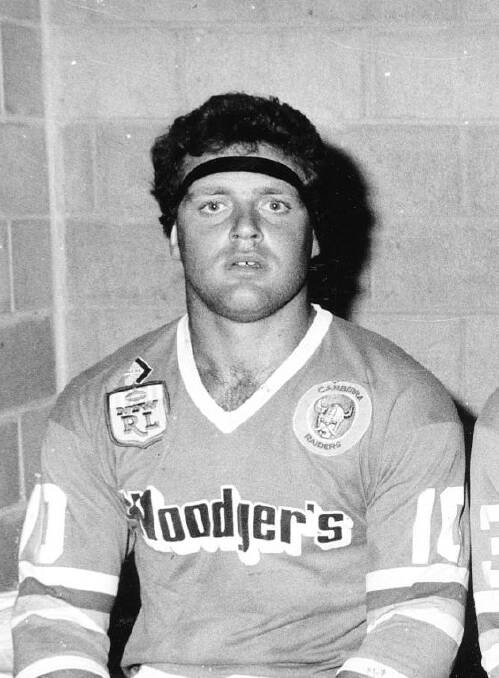 Inducted: Ashley Gilbert during his playing days for the Canberra Raiders in 1987. Photo: Supplied.