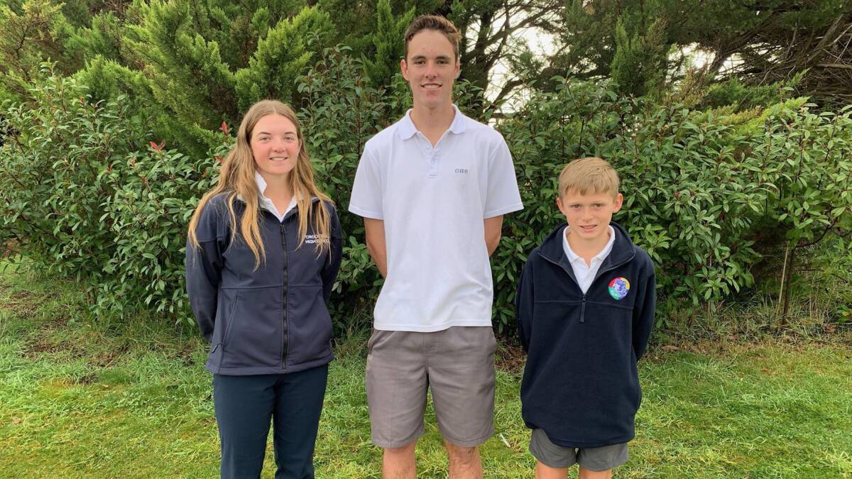 To state: (from left) Jamie Derwent, Braiden McCarten, and Levi Woods performed extremely well at the Regional Cross Country Championships, which were held last Friday. Photo: Supplied.