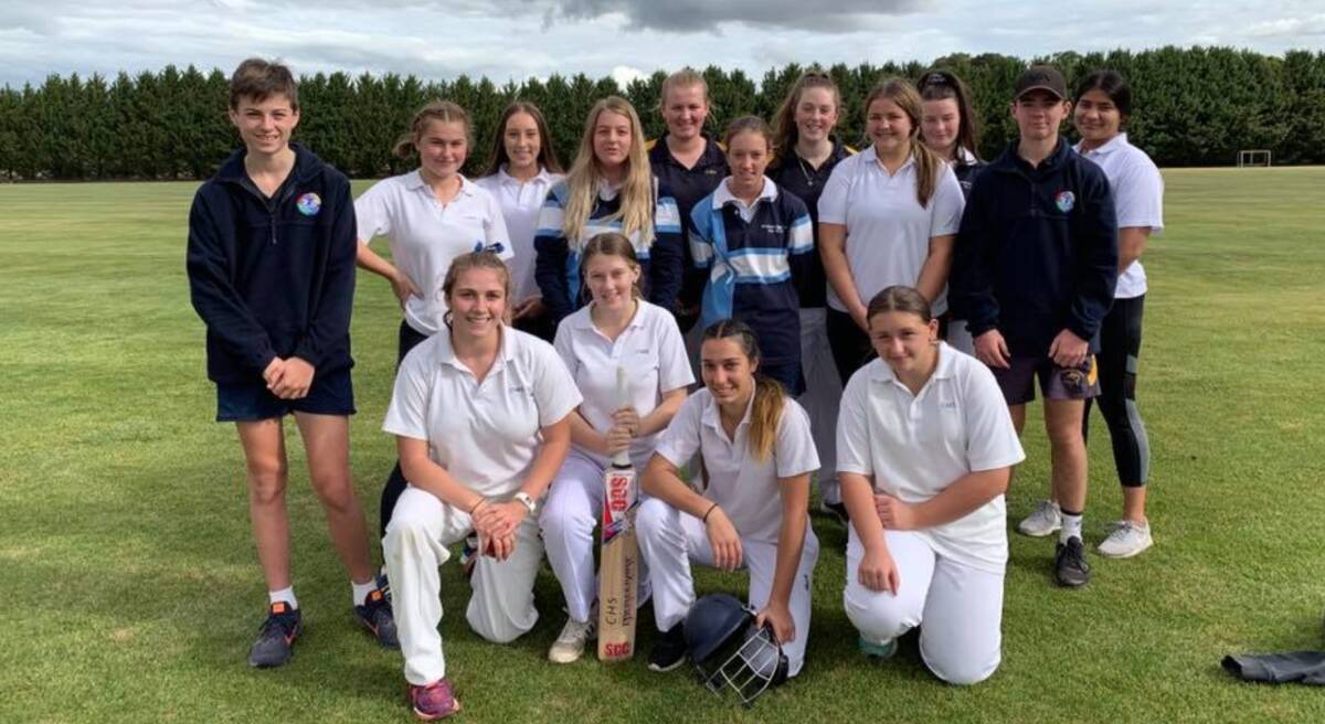 The team: Crookwell's Open Girls cricket team has shone this year, and many of the girls are picking up the sport extremely quickly. Photo: Crookwell High School/Facebook.