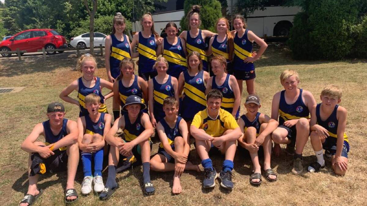 Ready to go: The Crookwell High School players were blessed with perfect conditions for soccer in Moss Vale recently. Photo: Crookwell High School.