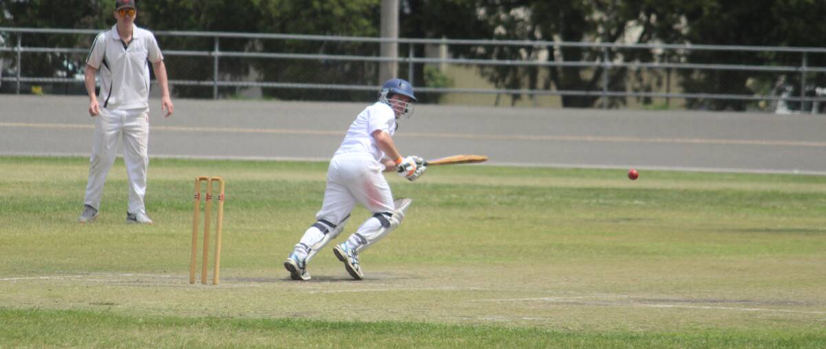 Off the hips: James Armstrong tucks the ball off his hips during a sedate innings of 17 which set up Hibo Gold's victory over Crookwell on the weekend. Photo: Zac Lowe.
