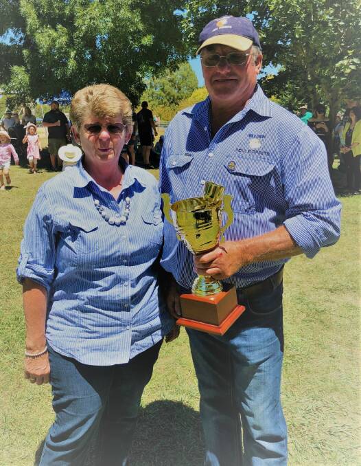 TOP ACHIEVERS: Hillden Poll Dorset Stud principals Lorraine and Brian Frost at the recent Crookwell Show. Photo: Bronwyn Haynes