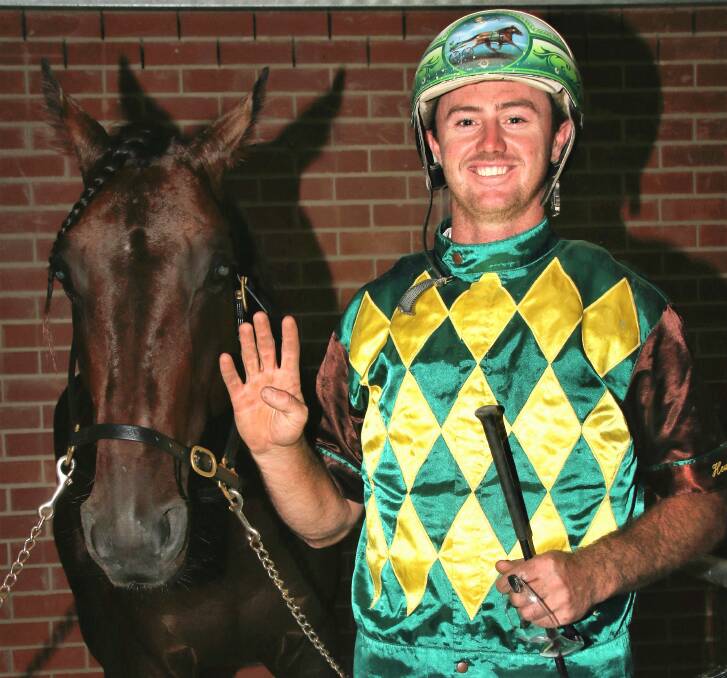 FOUR FROM FOUR: Brad Hewitt had a good reason to smile after winning four races with four entries at Young's Carnival of Cups meeting. Photo: Coffee Photography