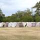 A base camp has been set up at Ballarat for crews and volunteers preparing to fight a bushfire fire. (Con Chronis/AAP PHOTOS)