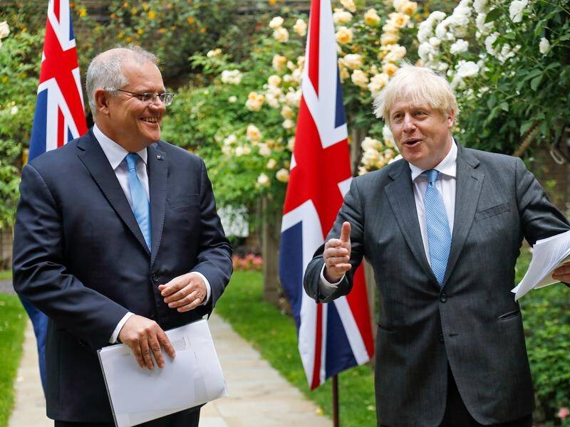 Scott Morrison and Boris Johnson have struck an in-principle Australia-UK trade agreement.
