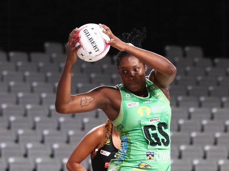 Jhaniele Fowler scored 62 goals for the Fever against the Collingwood Magpies before being rested.