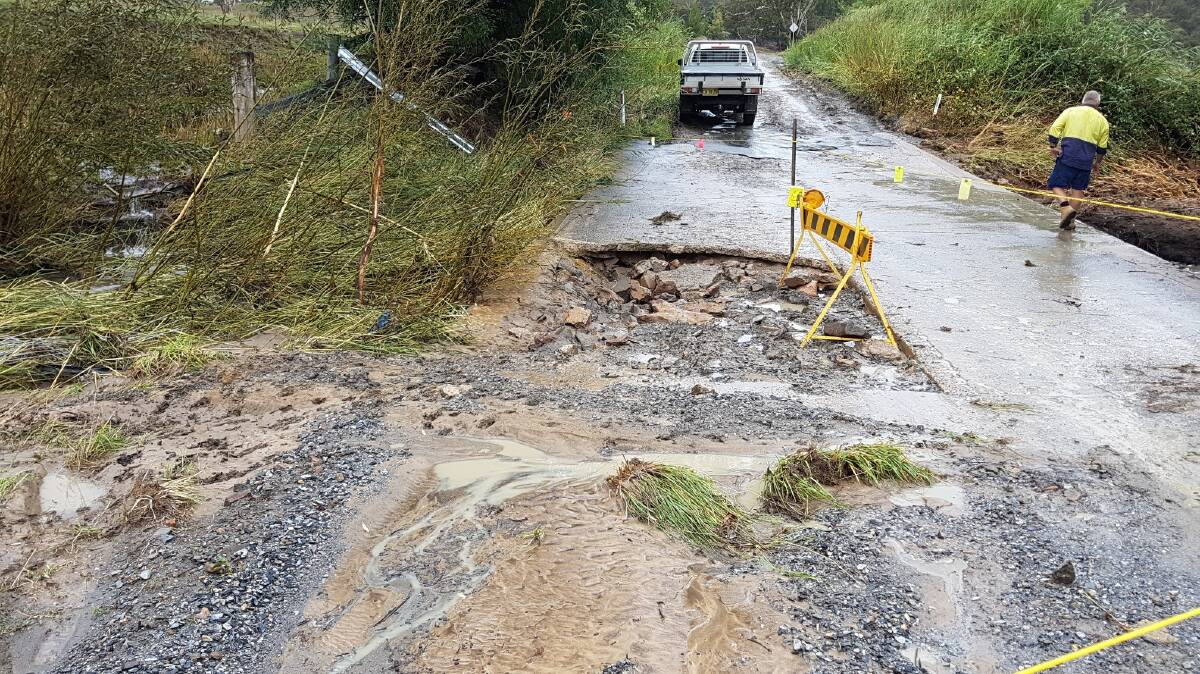 Damage to Upper Lachlan Shire roads. Photos provided by the council.